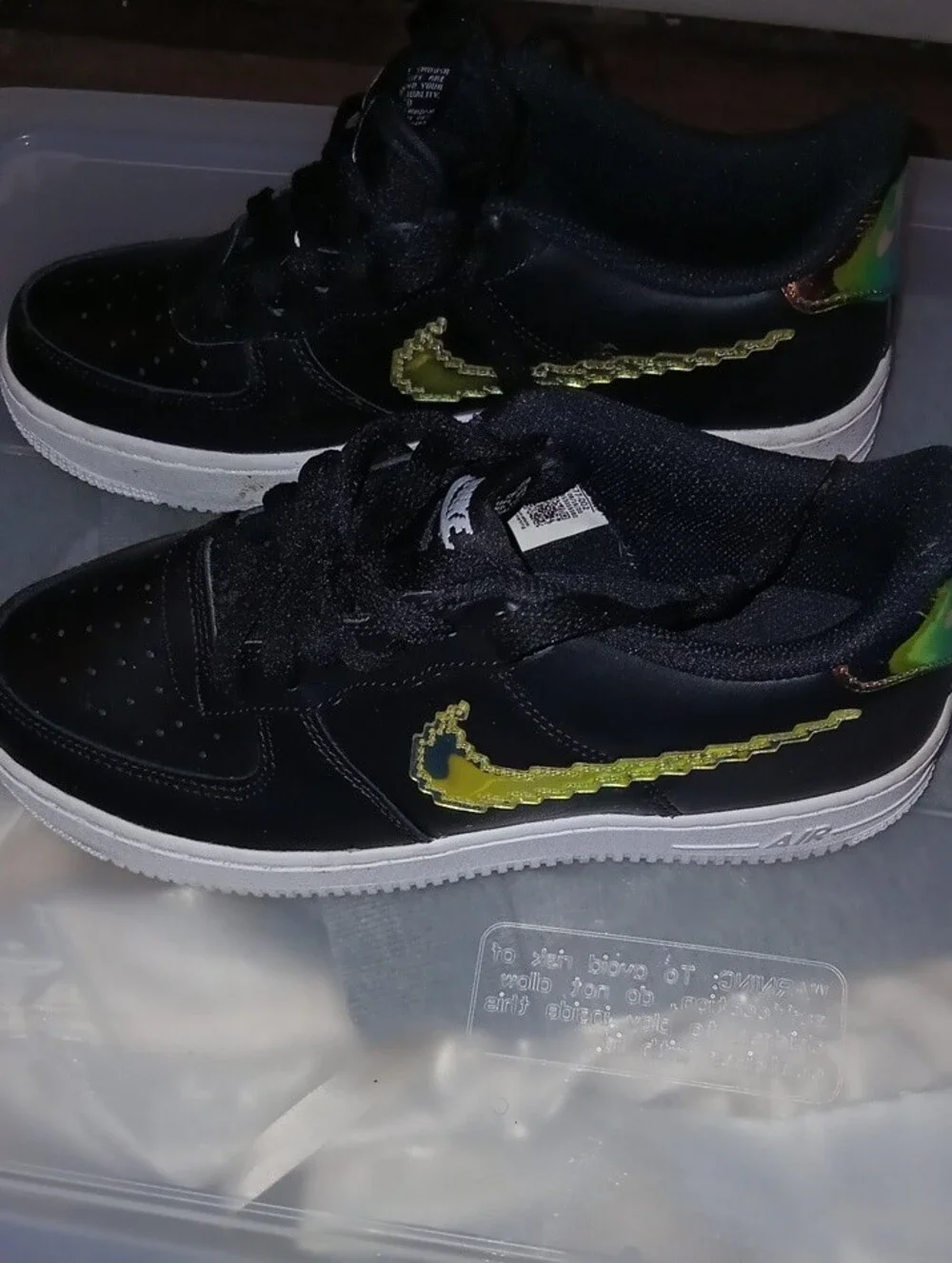 Nike Air Force 1 Black Low-Top Sneakers with White Soles